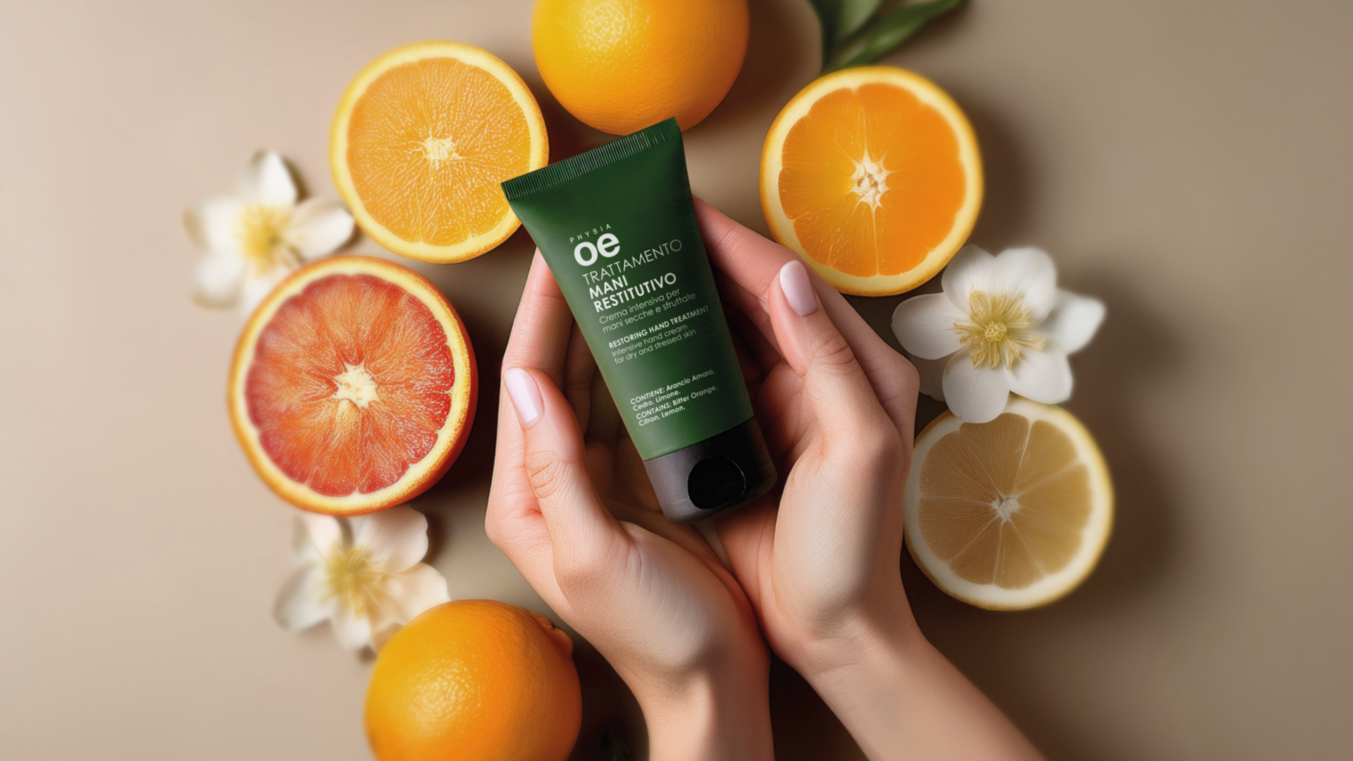 immagine crema mani ambientata 